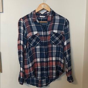 Lucky Brand Navy and Red Plaid Shirt